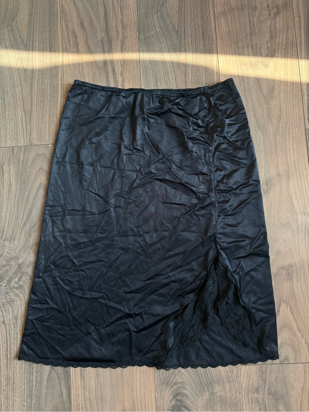 Vintage Black Lace-Trim  Half Slip Skirt